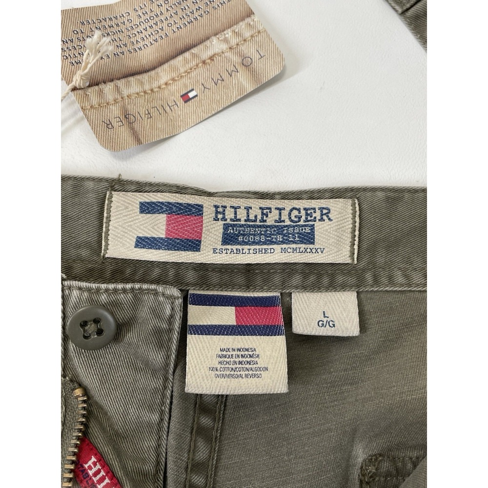 Tommy‎ Hilfiger Military Cargo Pants Destruction Wash Mens Size L Green NWT - Picture 8 of 10